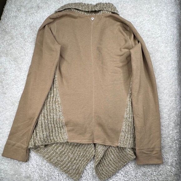 Prana Demure Cardigan Sweater Dark Khaki Beige - Picture 3 of 9